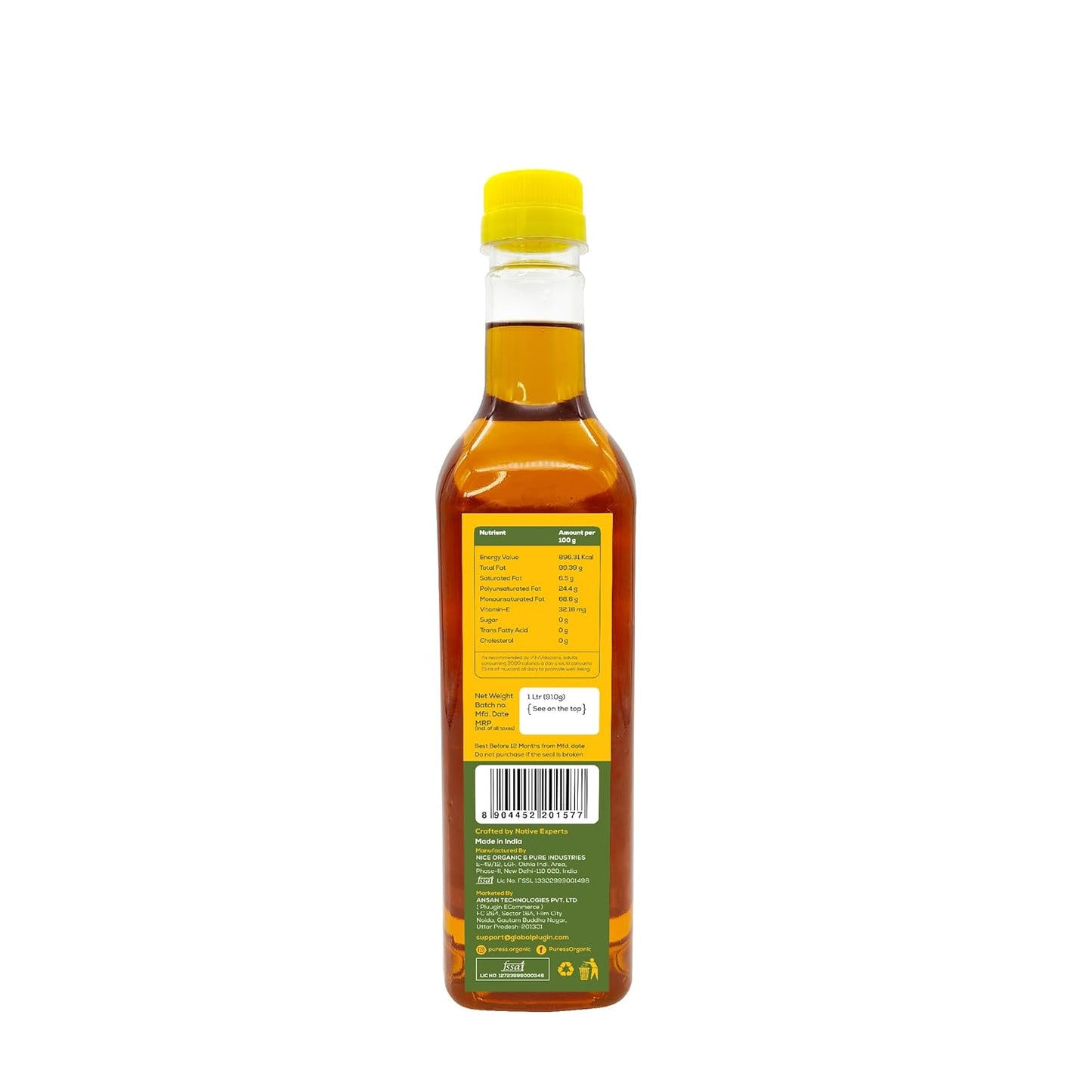 Puress Cold Pressed Mustard Oil Pack of 4 (Buy 2 Get 2)