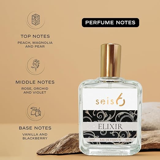 Seis6 Elixir Long- Lasting Eau de Parfum for Men | 50ML | IFRA Certified | Bold & Musky Fragrance with Vetiver & Citrus Notes | No Harsh Alcohols | Safe for All Skin Types| Versatile Wear | Perfect for Gifting Pluugin Store