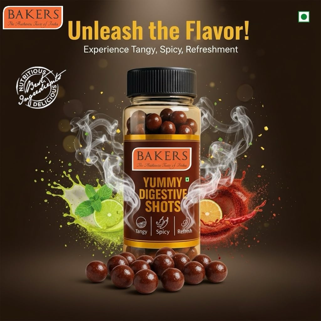 BAKERS Yummy Digestive Shots Paan Candy Pack of 3, Each 100g – Tangy Khati Mithi Candy with Indian Paan Flavor, Mouth Freshner