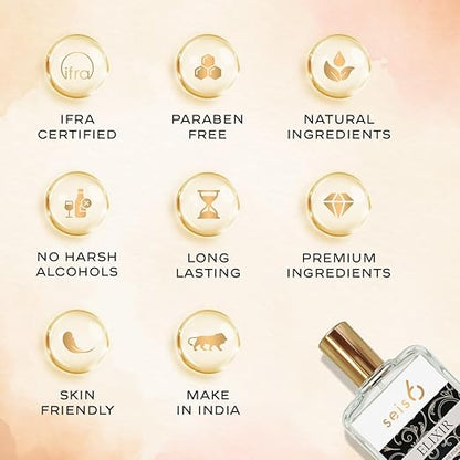 Seis6 Elixir Long- Lasting Eau de Parfum for Men | 50ML | IFRA Certified | Bold & Musky Fragrance with Vetiver & Citrus Notes | No Harsh Alcohols | Safe for All Skin Types| Versatile Wear | Perfect for Gifting Pluugin Store