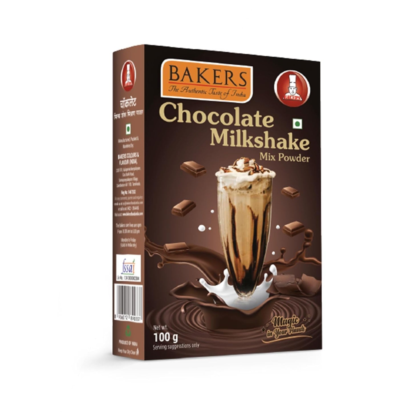 BAKERS Milk Shake Mix  Pack of 4 | Chocolate, Butterscotch, Mango & Pista Flavour | Smooth as Silk | Instant Drink Mix | Smoother & Tastier | Combo of 4 (100 gm x 4)