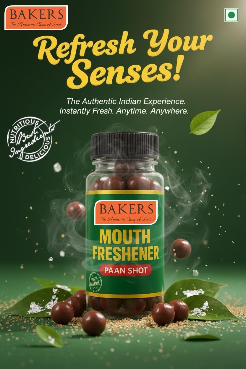 BAKERS Paan Shots Pack of 3 Each 100 Grams – Instant Paan Flavor Candy, Mouth Freshener And Mukhwas, Refreshing Sweet Treat