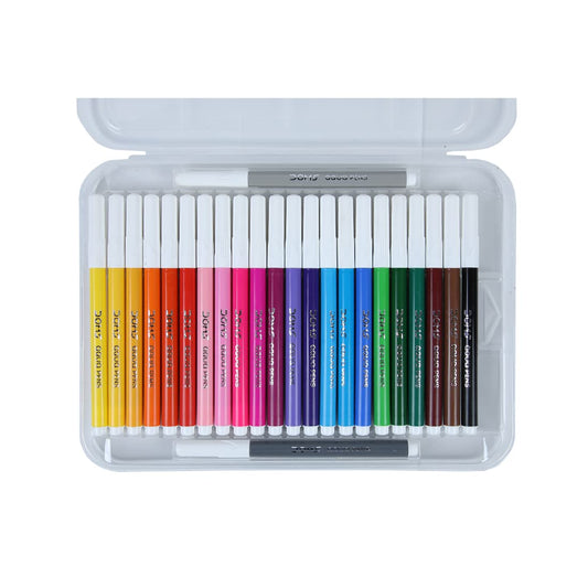 DOMS Aqua 24 Shades Watercolour Sketch Pen Set | Unique Push Resistant Tip With Bright & Intense Colors | Non-Toxic & Safe For Kids | Colourful Sketching, Doodling & Mandala Art | Pack of 1