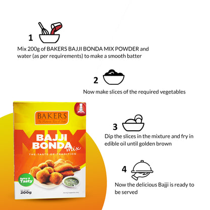 BAKERS Bajji Bonda Instant Mix Pack of 3 (200 gm x 3) - Global Plugin