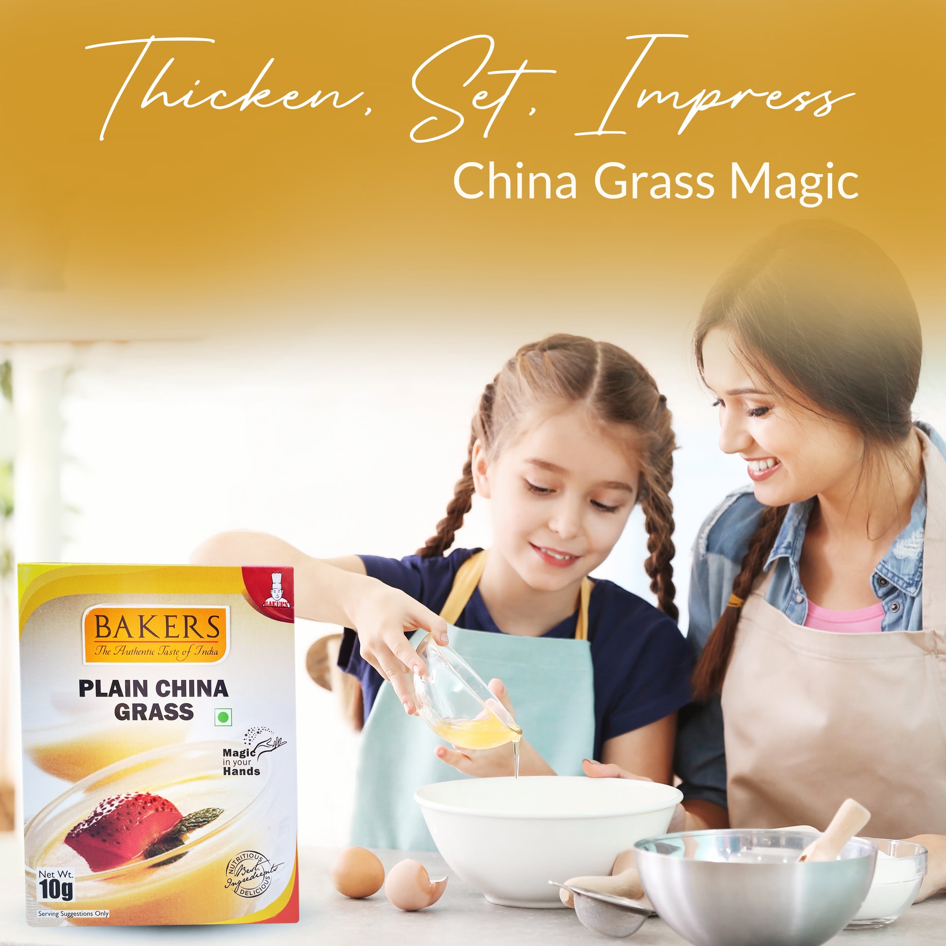 BAKERS Plain China Grass Pack of 3 (10 gm x 3) - Global Plugin