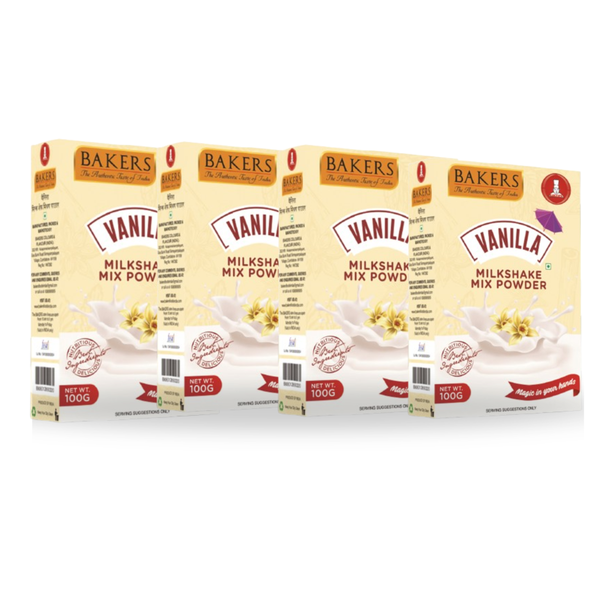 BAKERS Milkshake Mix Powder Vanilla Flavour 100gm