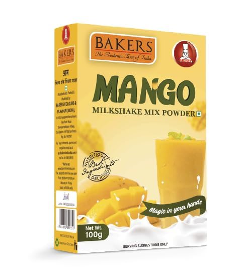 BAKERS Milkshake Mix Powder Pack of 5 MANGO + PISTA + CHOCOLATE + BADAM + ROSE