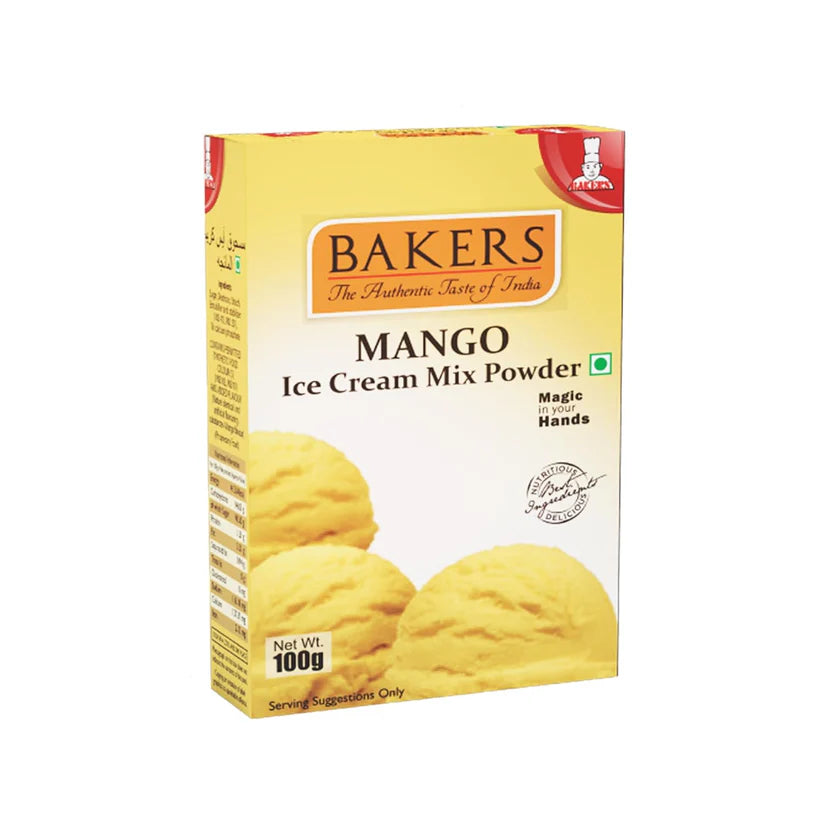 BAKERS Ice Cream Mix Powder 2 Strawberry +2 Mango + 1 Pineapple +2 Butterscotch +2 Kesar Pista Flavour (Pack of 9)