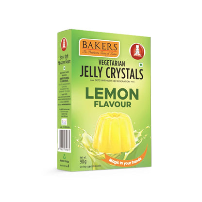 EXOTIC DESSERT COMBO 9 - BAKERS Custard Powder Vanilla Flavour 200 gm + BAKERS Jelly Crystals Lemon Flavour 90 gm