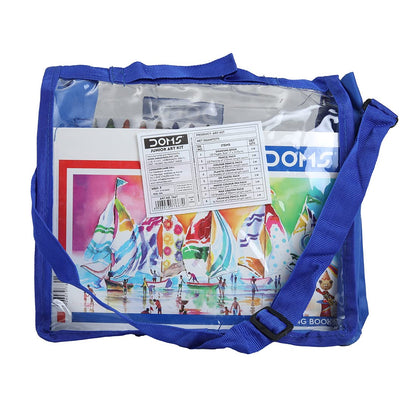 Doms Jonior Art Kit | Comes With Transparent Zipper Bag | Perfect Value Pack | Kit For School Essentials | Gifting Range For Kids | Combination of 8 Stationery Items