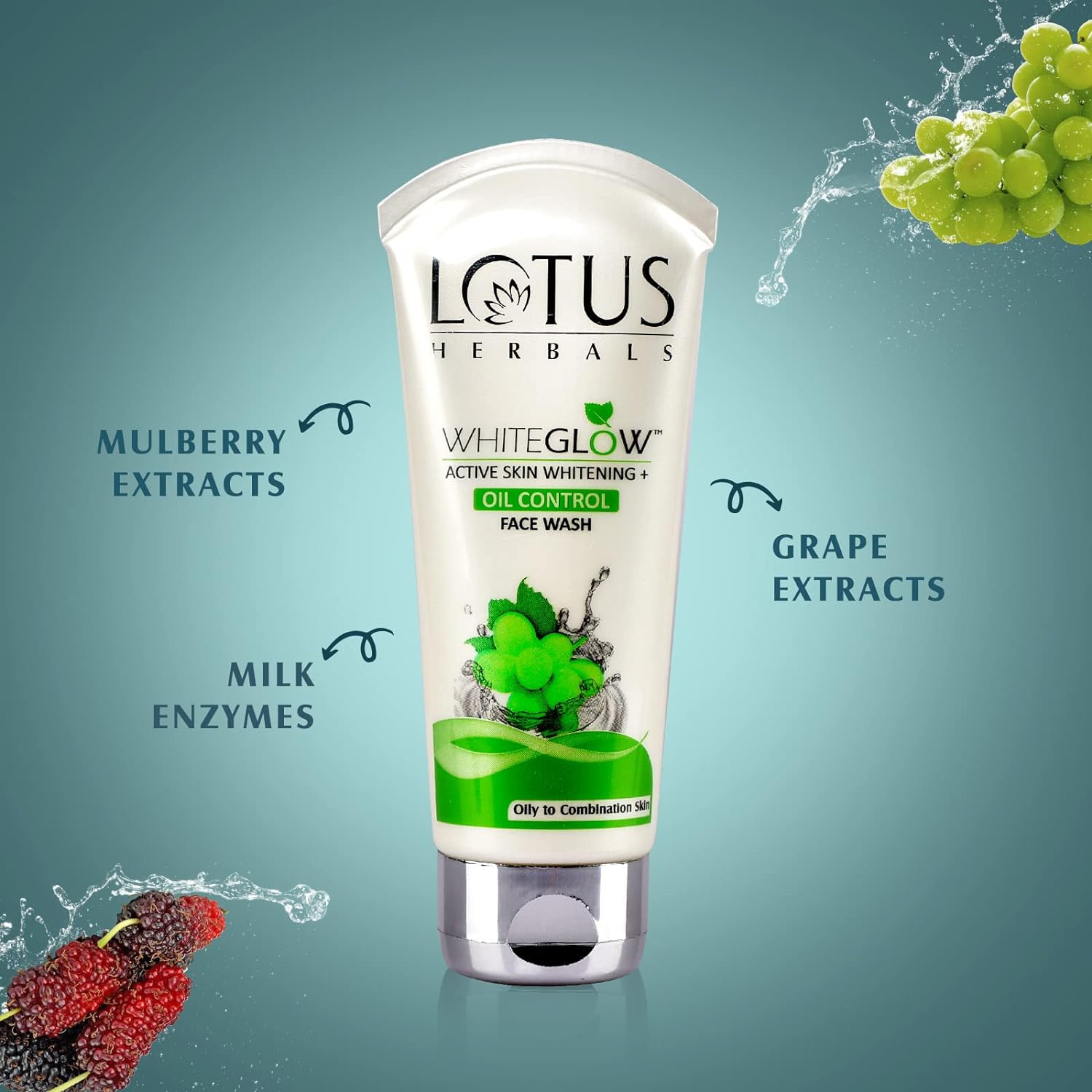 Lotus Herbals Whiteglow Skin Whitening & Brightening Gel Cream 60G With Whiteglow Oil Control Face Wash 50G