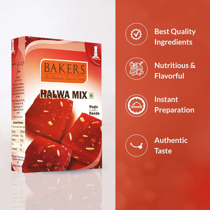 BAKERS Halwa Mix | Quick Preparation | Instant Premix | Tasty Traditional Recipe | Authentic Flavour | Easy to Prepare Recipe | Pack of 3 (200 gm x 3)