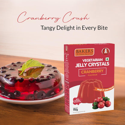 EXOTIC DESSERT COMBO 7 - BAKERS Custard Powder Vanilla Flavour 100 gm + BAKERS Jelly Crystals Cranberry Flavour 90 gm