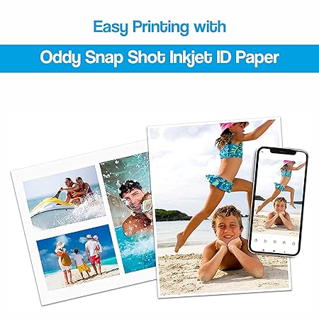 Oddy 180 GSM A4 Size Glossy Photo Paper – Waterproof, Instant Drying, Pack of 50 Sheets, Compatible with Inkjet Printer