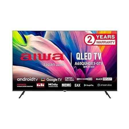 AIWA 165 CMS (65 Inch) 4K Ultra HD QLED Google TV Powered by Android 11, Netflix, YouTube, CVT, MEMC, Alexa, Inbuilt Chromecast, (Black) (Model 2023) 2 Years Warranty - Pluugin Store