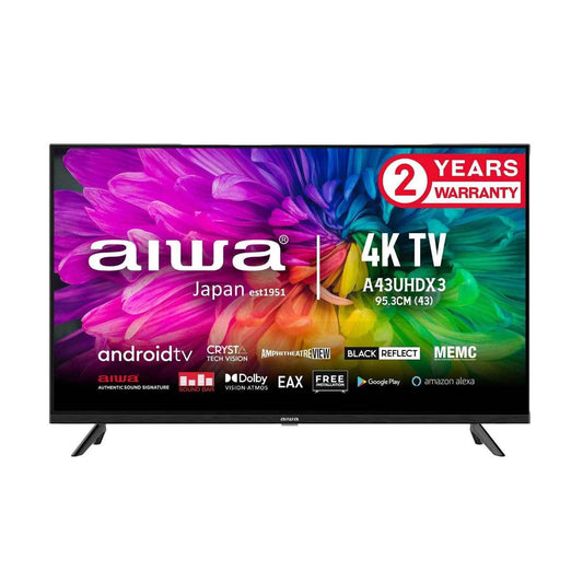 AIWA MAGNIFIQ 108 cm (43 inches) (Model 2022) Ultra HD Smart Android 11 LED TV Crystal Vision Technology with Google Play Alexa, with 1 Year Warranty ( Black ) - Pluugin Store