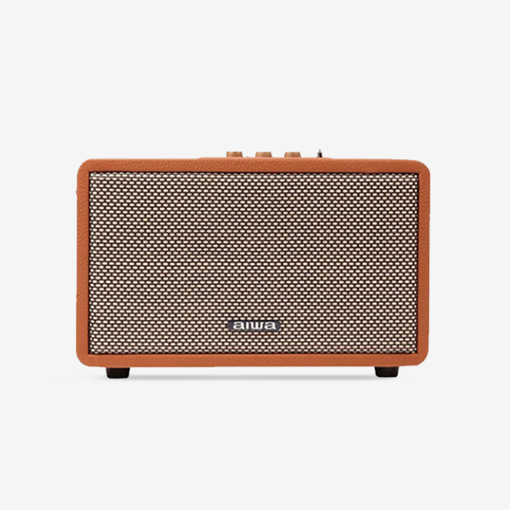 Aiwa RS-X 150 Natsukasii Pro Japanese Technology Wireless Bluetooth Portable Speaker 60W Brown |Type-C Charging |Built-in Lithium Ion 6000mAH|Playback Time- Upto 12 Hours (50% Volume)