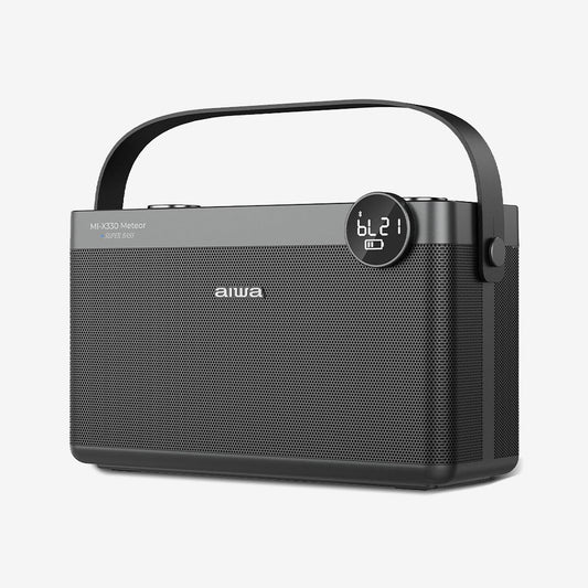 Aiwa MI-X330 Meteor Japanese Technology Wireless Bluetooth Portable Speaker 60W Black | Type-C Charging | Built-in Lithium Ion 5000mAH | Playback Time 6-10 Hours (Depending on Volume)