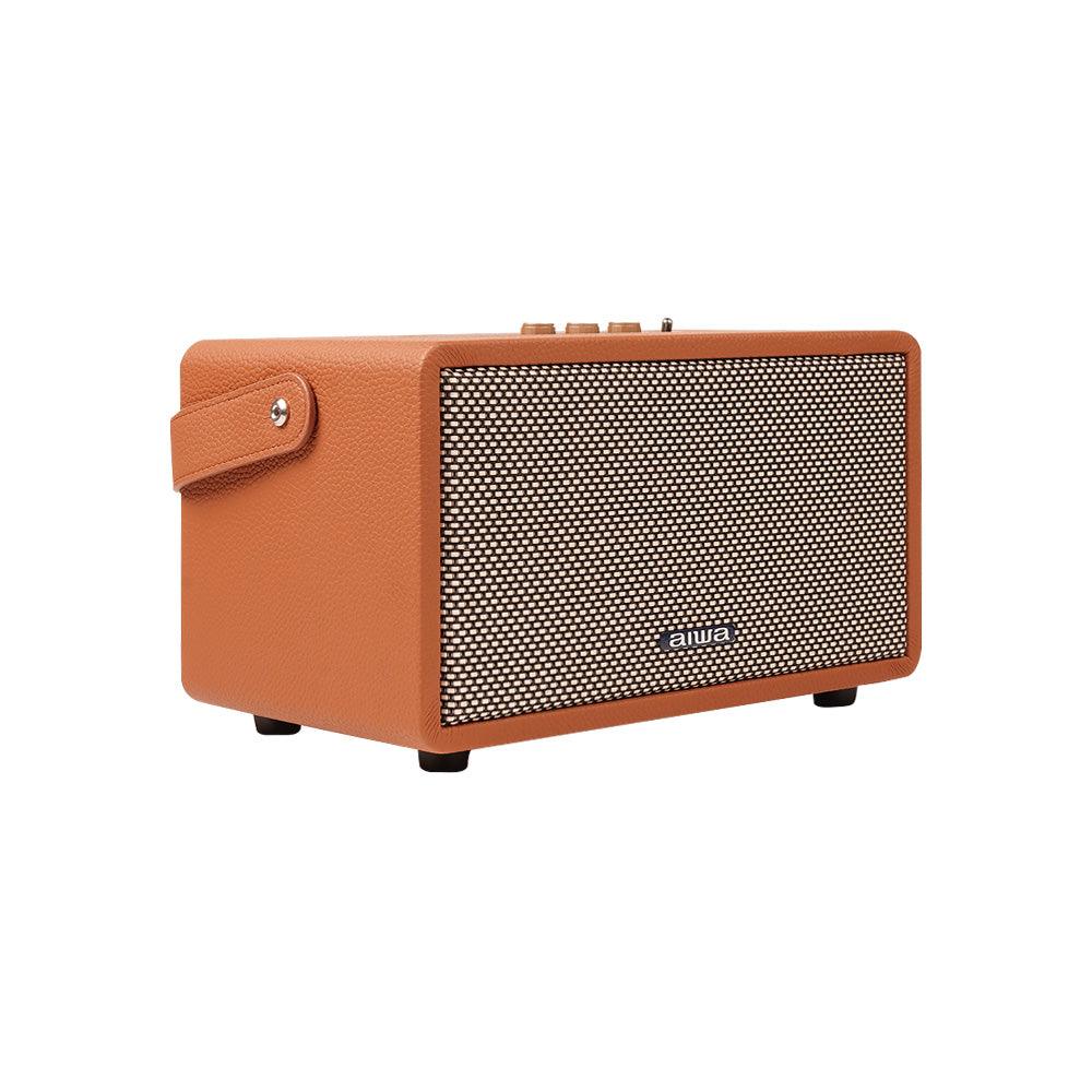 Aiwa RS-X 150 Natsukasii Pro Japanese Technology Wireless Bluetooth Portable Speaker 60W Brown |Type-C Charging |Built-in Lithium Ion 6000mAH|Playback Time- Upto 12 Hours (50% Volume) - Global Plugin