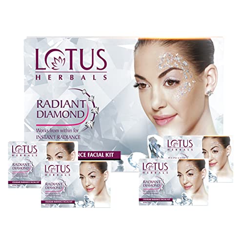 Lotus Herbals Radiant Diamond Cellular Radiance 1 Facial Kit | With Diamon Dust & Cinnamon | For All Skin Types | 37g