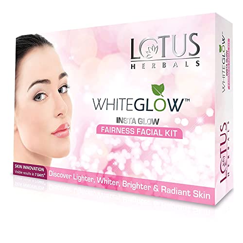 Lotus Herbals Whiteglow Insta Glow 1 Facial Kit for Cleansing, Whitening, Smoothing For Radiant Glowing Skin Natural Ingredients 40g, Pack of 2