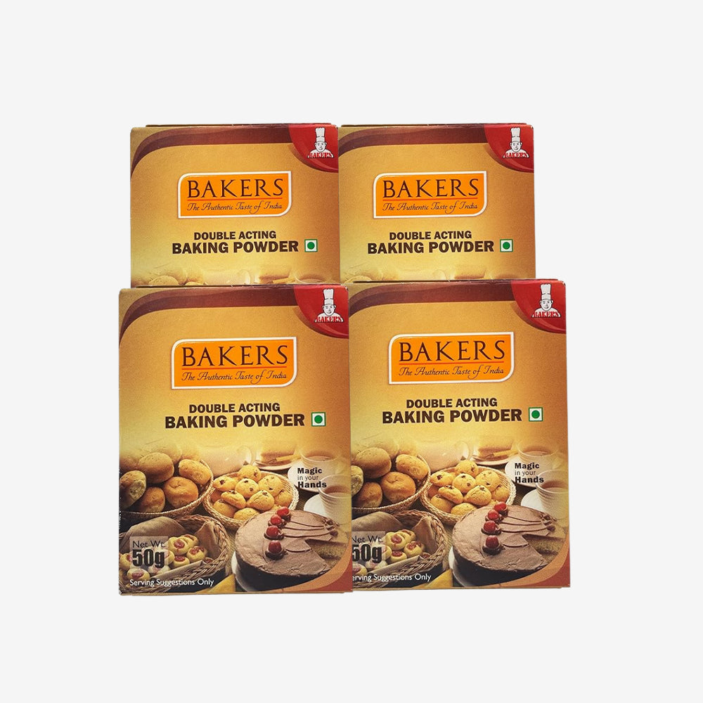 BAKING POWDER COMBO - BAKERS Double Acting Baking Powder Pack of 4 (50 gm x 4)