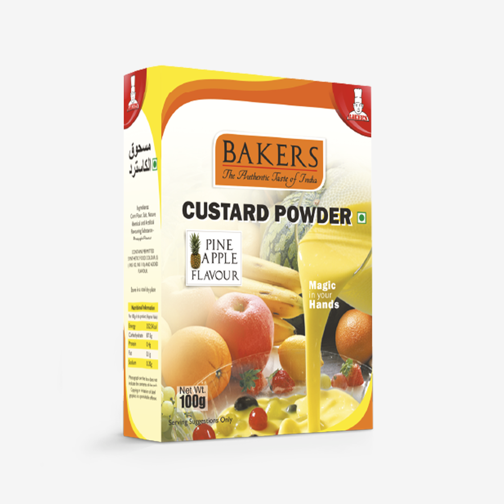 BAKERS Custard Powder Pine Apple Flavour Pack of 3 (100 gm x 3)