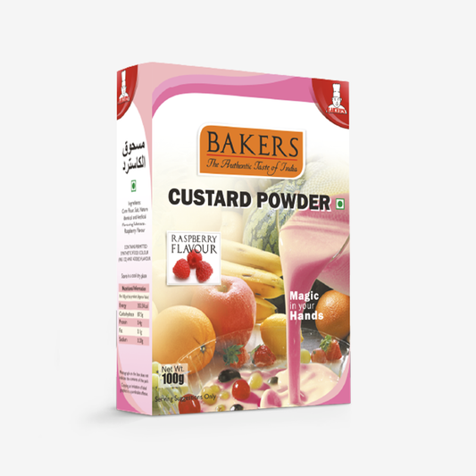 BAKERS Custard Powder Raspberry Flavour Pack of 3 (100 gm x 3)