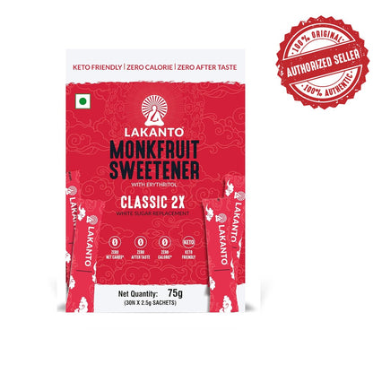 Lakanto Classic 2X Monk Fruit Sweetener (30N X 2.5gm Sachets)