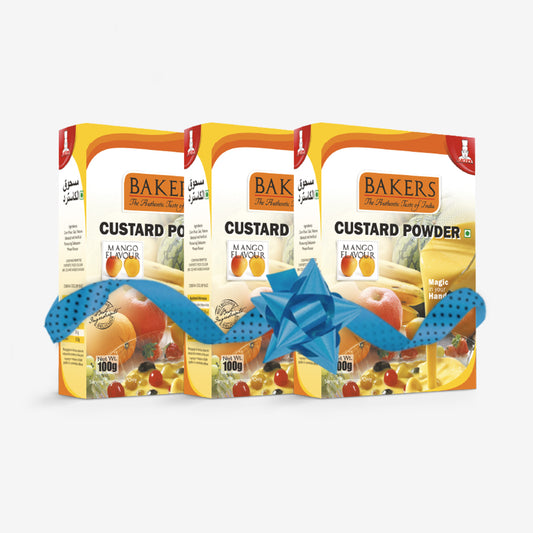 BAKERS Custard Powder Mango Flavour Pack of 3 (100 gm x 3)