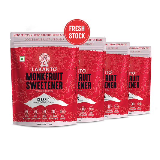 Lakanto Classic Monk Fruit Sweetener Pack of 4 (200 gm x 4)