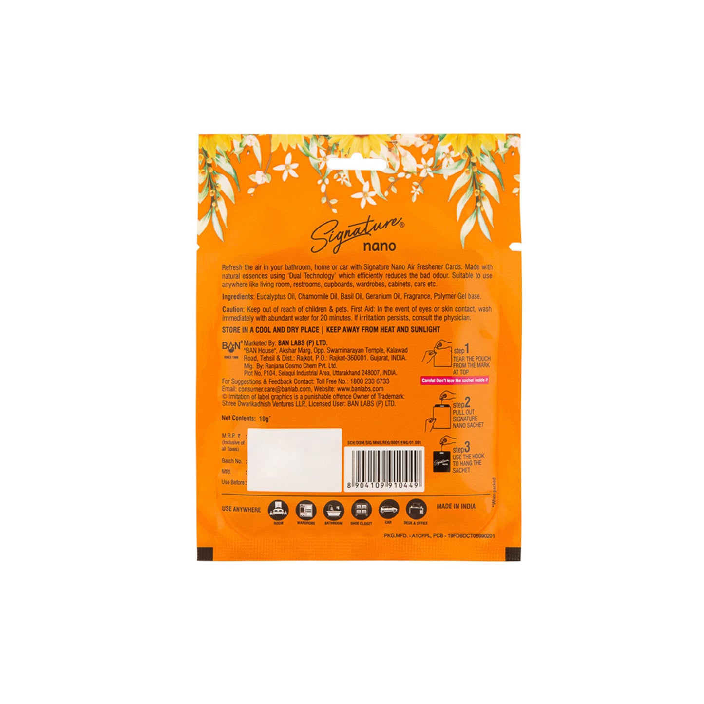 Signature Morning Glory Nano Air Freshener Pack of 6 Sachet x 1 Box - Global Plugin