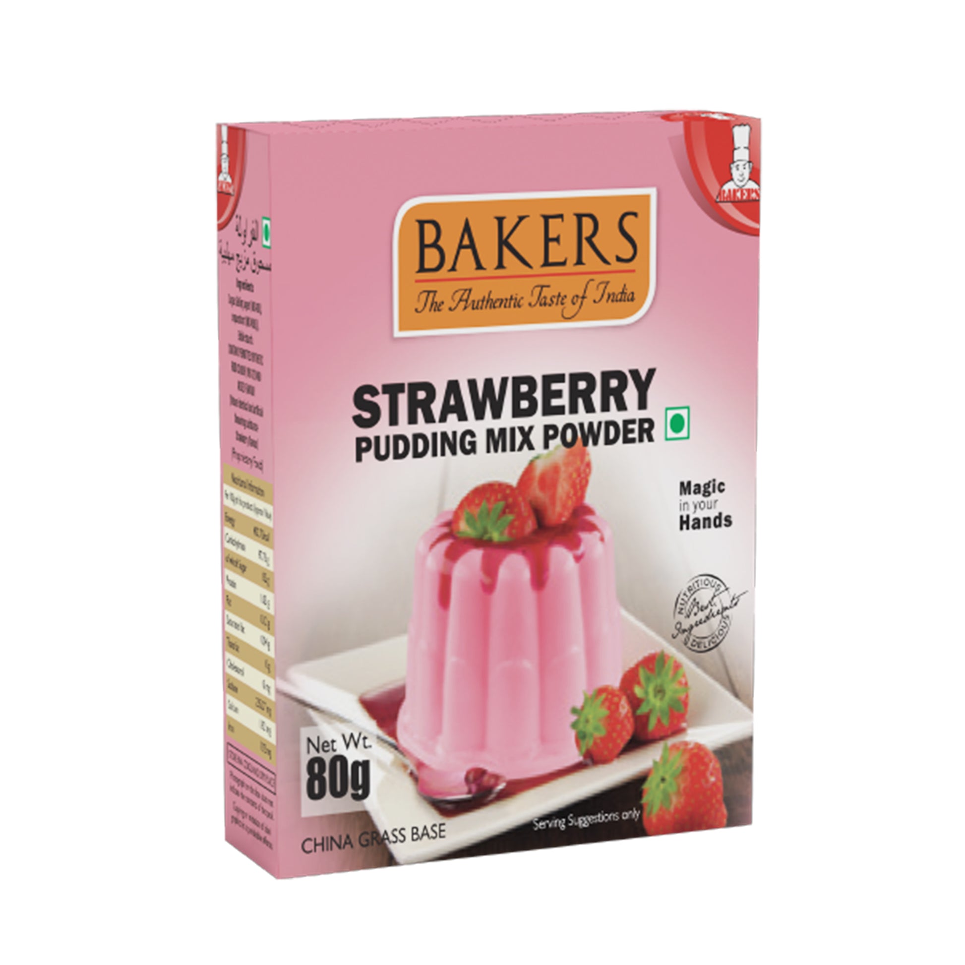 BAKERS Pudding Mix Powder Strawberry Flavour Pack of 3 (80 gm x 3) - Global Plugin