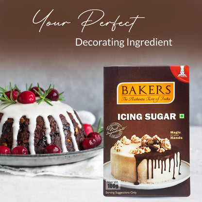 CAKE BAKE ESSENTIALS COMBO 14- BAKERS Choco Chips  + Whipping Cream Chocolate Flavour + Icing Sugar + ODDY ECO BAKE  PAPER 7 INCH SQUARE