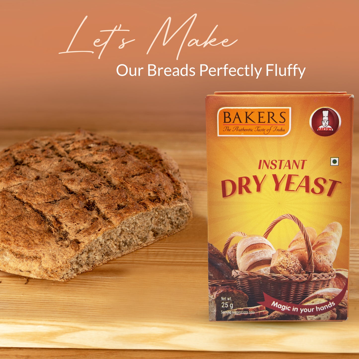 BAKERS Instant Dry Yeast Powder Pack of 3 (25 gm x 3) - Global Plugin