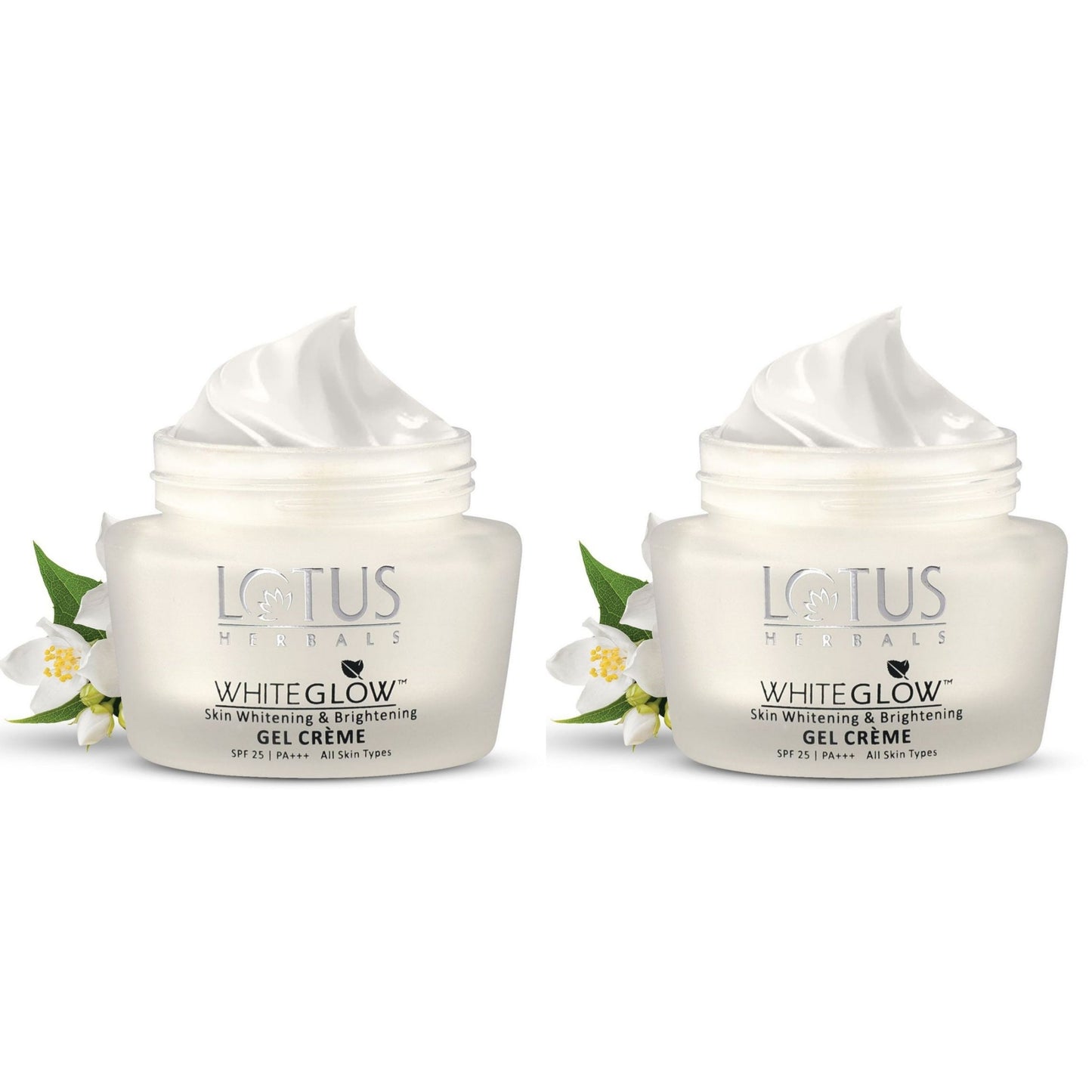 Lotus Herbals Whiteglow Skin Whitening & Brightening Gel Cream | SPF 25 | Pa +++| For All Skin Types | 40g (Pack of 2)