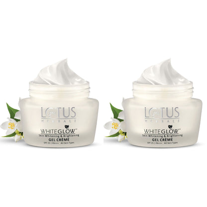 Lotus Herbals Whiteglow Skin Whitening & Brightening Gel Cream | SPF 25 | Pa +++| For All Skin Types | 40g (Pack of 2)