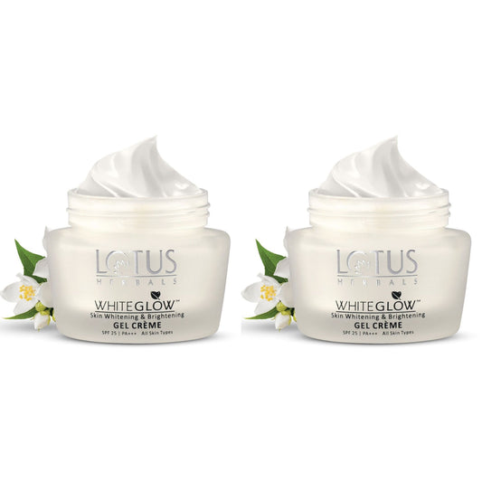 Lotus Herbals Whiteglow Skin Whitening & Brightening Gel Cream | SPF 25 | Pa +++| For All Skin Types | 40g (Pack of 2)