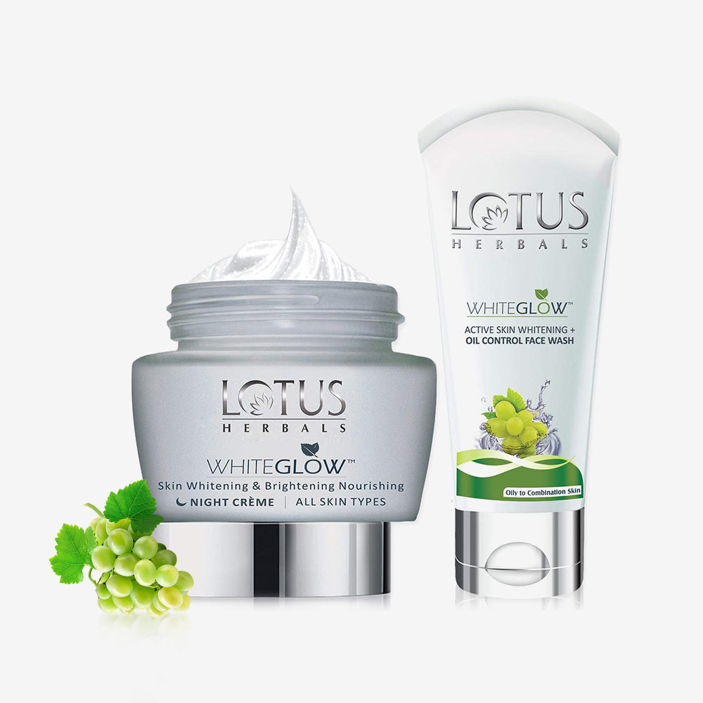 Lotus Herbals Whiteglow Skin Whitening & Brightening Gel Cream 60G With Whiteglow Oil Control Face Wash 50G