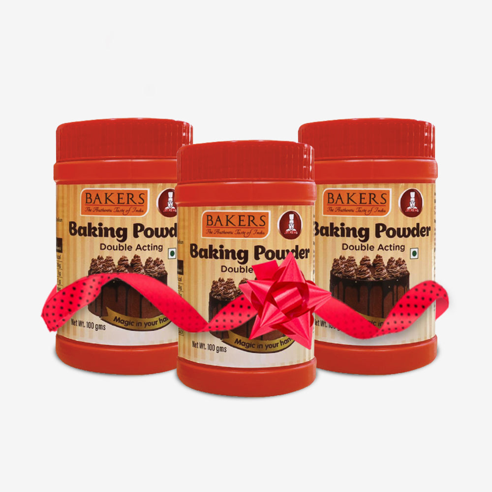 BAKERS Double Acting Baking Powder Pack of 3 (100 gm Jar x 3)