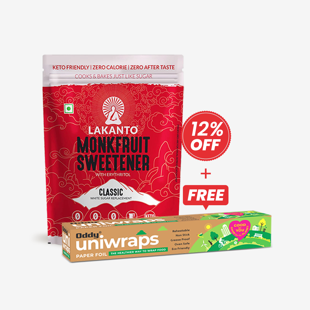 Lakanto Classic Monk Fruit Sweetener 454 gm + Oddy Uniwraps Food Wrapping Paper 11" (6 M) X 1 Set