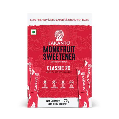 Lakanto Classic 2X Monk Fruit Sweetener (30N X 2.5gm Sachets) + Free 35 gm Lakanto - Global Plugin