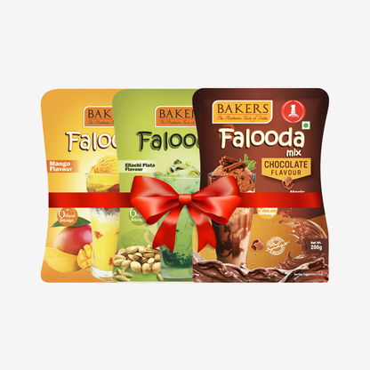 BAKERS Falooda Mix Powder MANGO, ELAICHI PISTA, CHOCO Flavour Pack of 3 (200 gm )