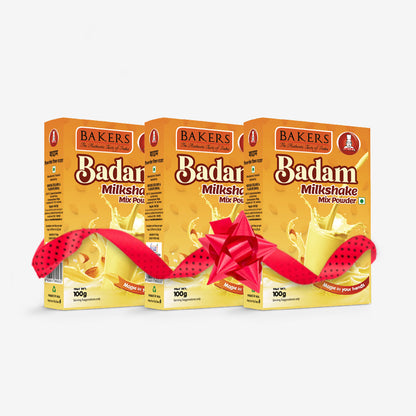 BAKERS Milkshake Mix Powder Badam Flavour Pack of 3 (100 gm x 3)