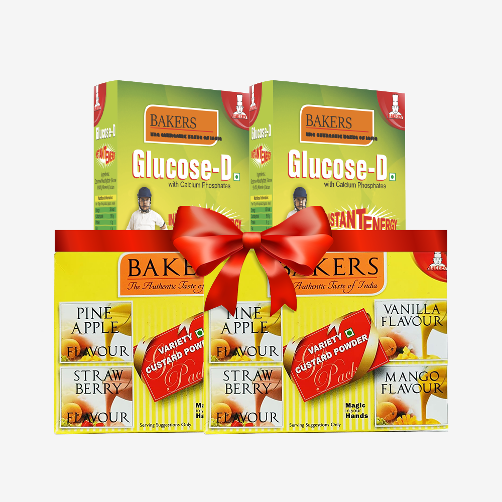 BAKERS Variety Custard Powders + Glucose D (pack of 2)